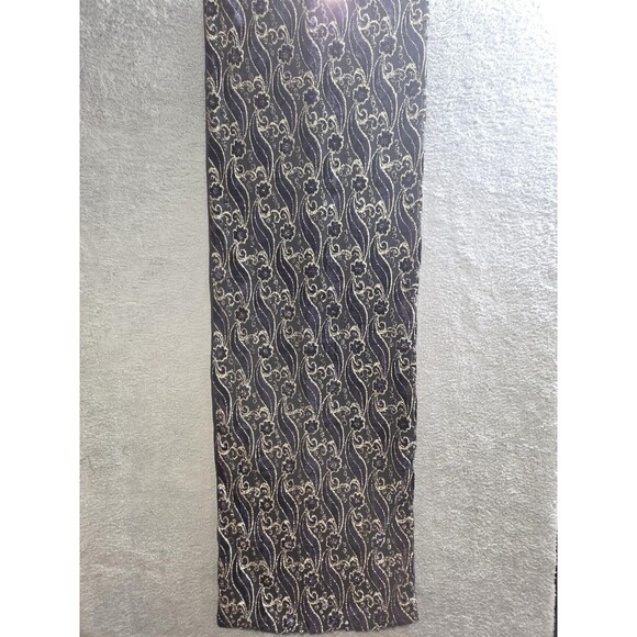 Ian Originals Evening Shawl Wrap Scarf Womens OS Black Gold Velvet Burnoout - Picture 3 of 7